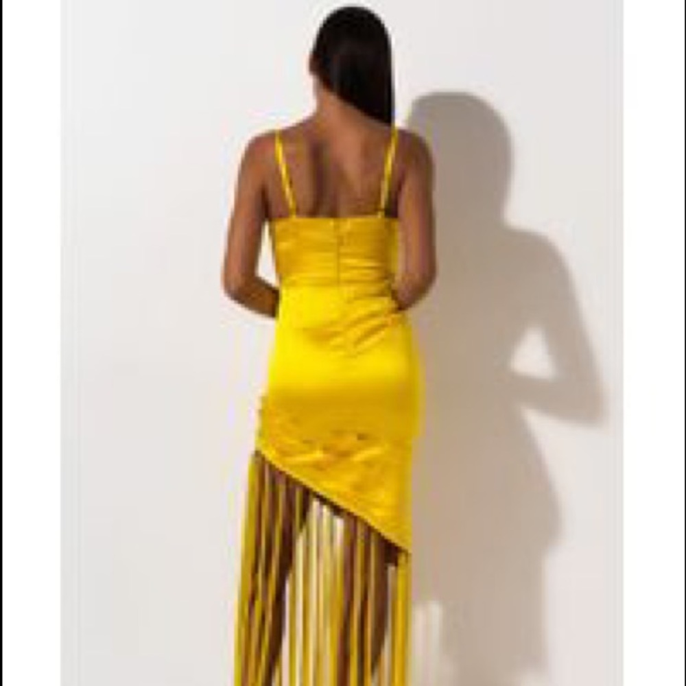 yellow dress fringe L